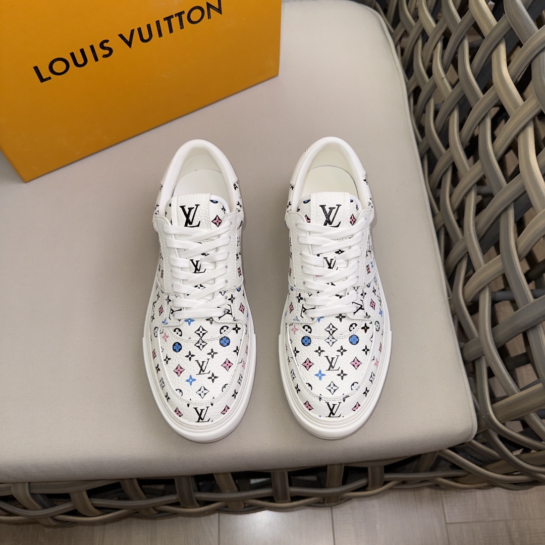 Louis Vuitton AAAAA
 Shoes Sneakers Men Calfskin Cowhide Rubber Casual