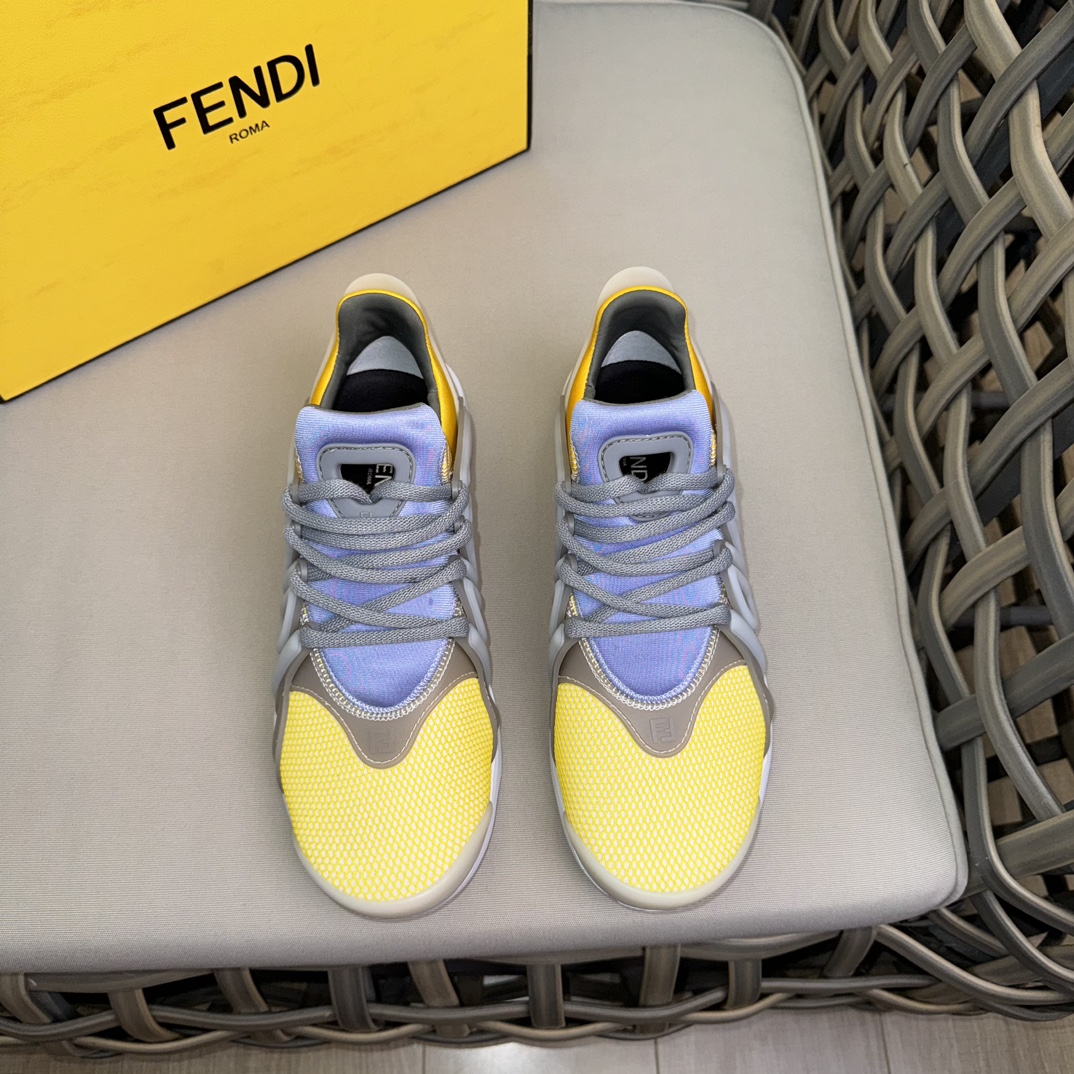 Fendi Shoes Sneakers Splicing Men Gauze Rubber Sweatpants