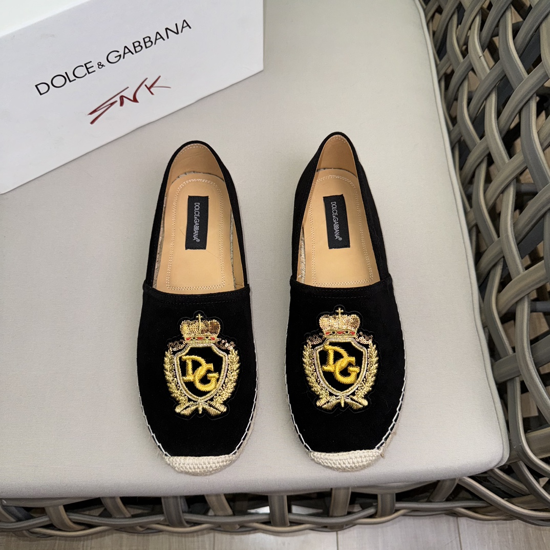 Dolce & Gabbana Shoes Espadrilles Weave Cowhide Hemp Rope Rubber