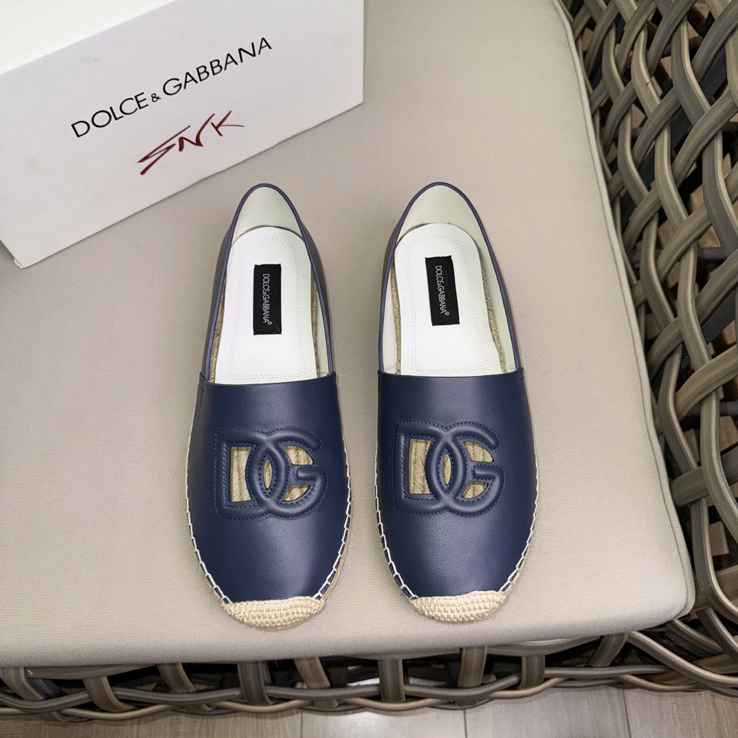 Dolce & Gabbana Shoes Espadrilles Weave Cowhide Hemp Rope Rubber