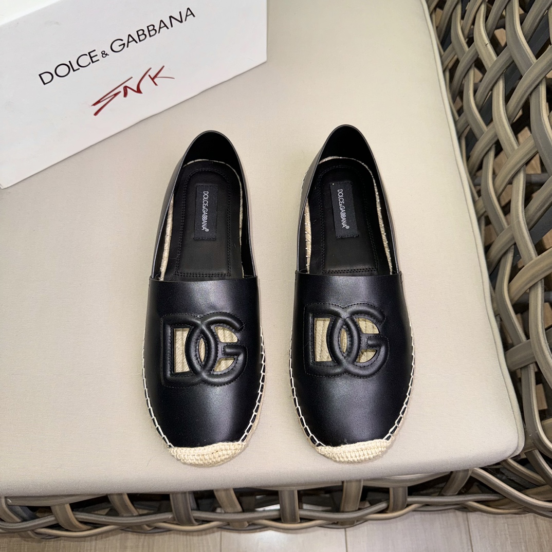 Dolce & Gabbana Shoes Espadrilles Wholesale Sale
 Weave Cowhide Hemp Rope Rubber