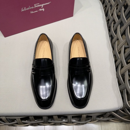 Ferragamo Men's Black Leather Loafers with Leather Sole, Business Casual Style 9 Ferragamo Men's Black Leather Loafers with Leather Sole, Business Casual Style