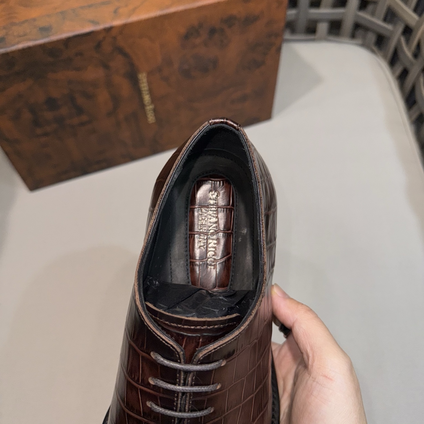 Stefano Ricci Men's Formal Leather Dress Shoes, Alligator Pattern 8 i1744142850410 9320 0 6