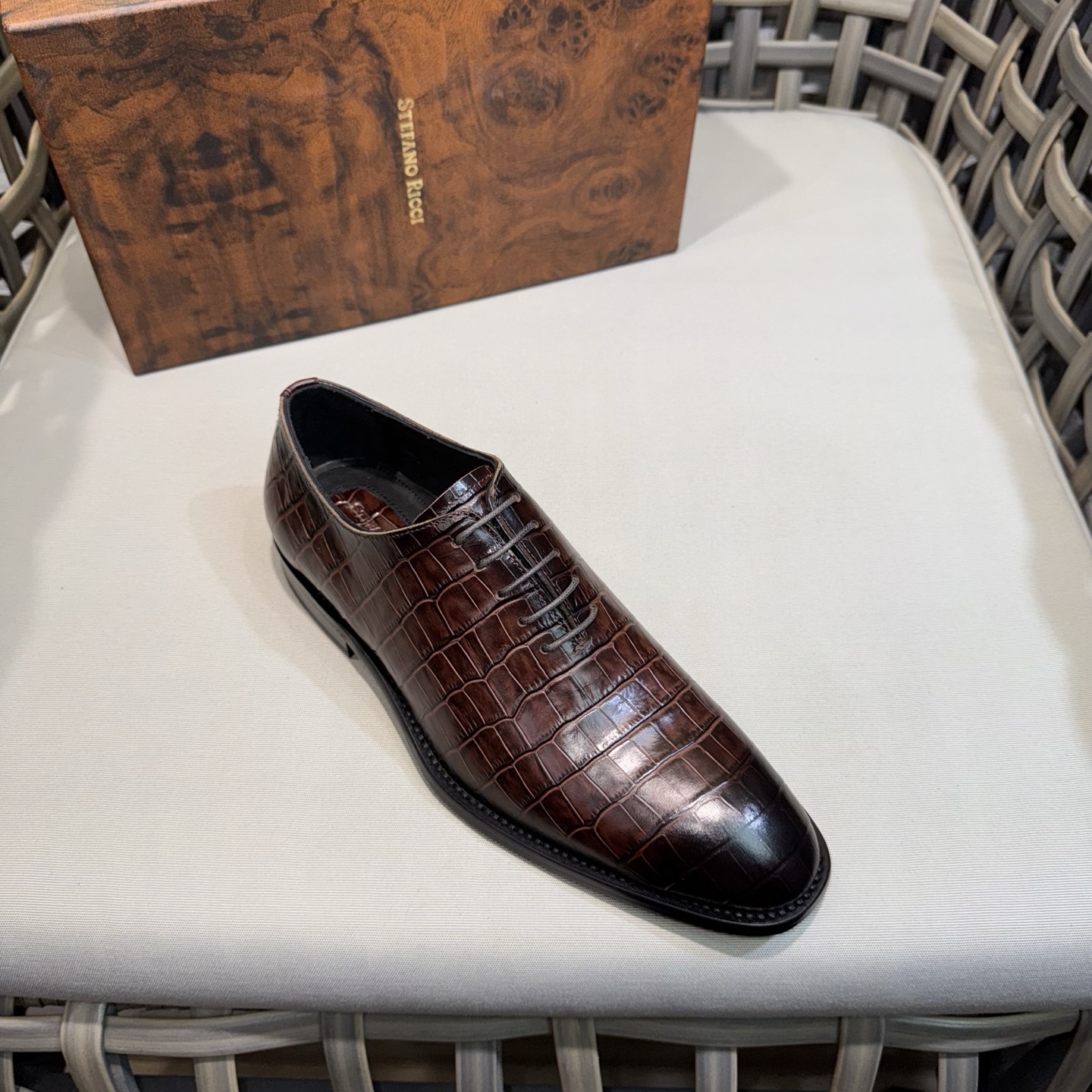 Stefano Ricci Men's Formal Leather Dress Shoes, Alligator Pattern 6 i1744142850461 8952 0 4