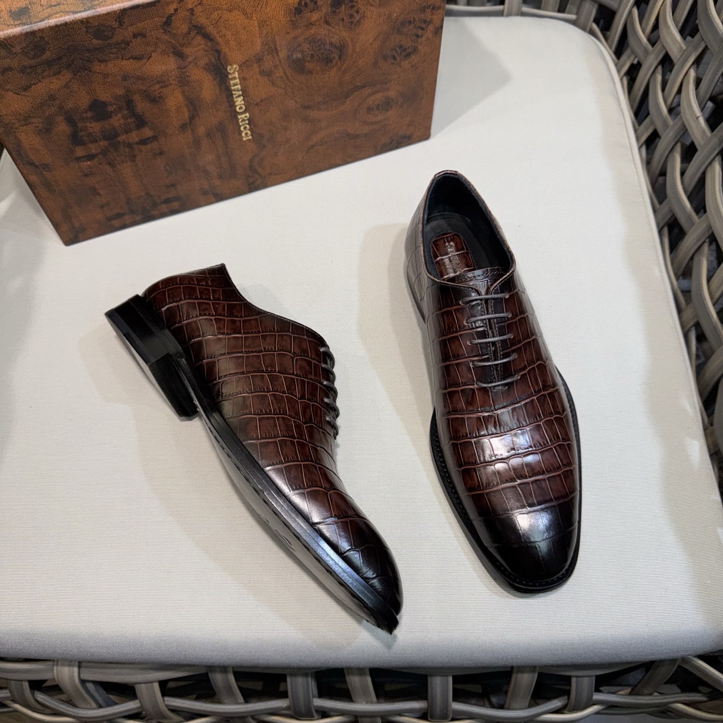 Stefano Ricci Men's Formal Leather Dress Shoes, Alligator Pattern 4 i1744142851829 9145 0 2