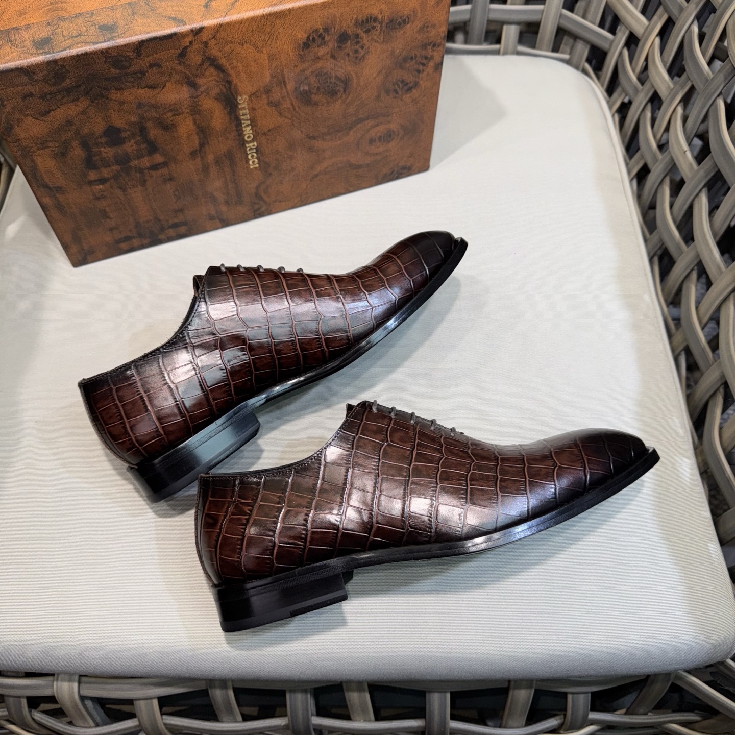 Stefano Ricci Men's Formal Leather Dress Shoes, Alligator Pattern 7 i1744142851831 4335 0 5