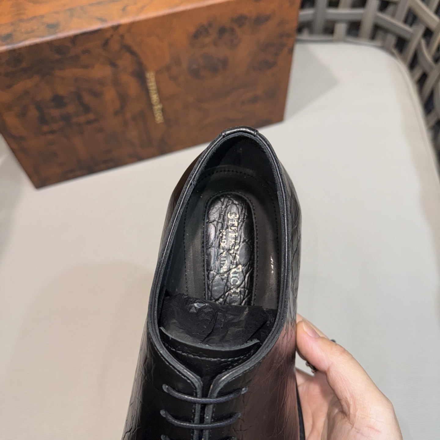 Stefano Ricci Men's Black Leather Lace-Up Oxford Dress Shoes Size 39-46 8 i1744142871795 1163 0 6