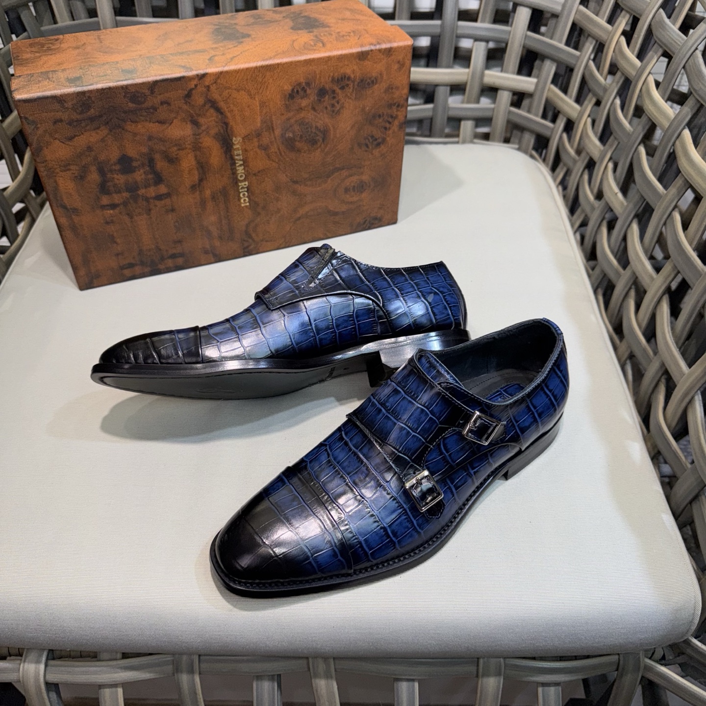 Stefano Ricci Men's Formal Leather Shoes Designer Buckle Dress Shoes 5 i1744142976661 7657 0 3