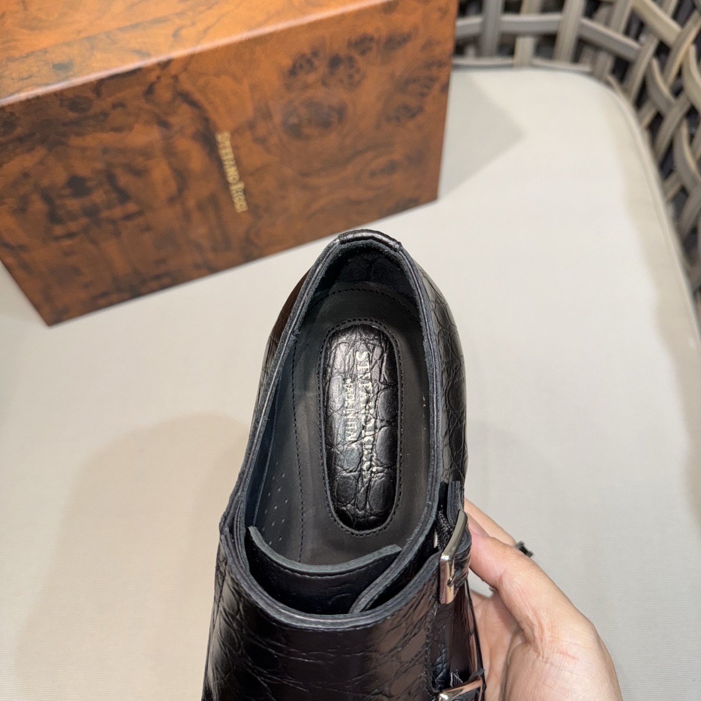 Stefano Ricci Men's Black Leather Monk Strap Dress Shoes, Sizes 39-46 8 i1744142997618 1711 0 6