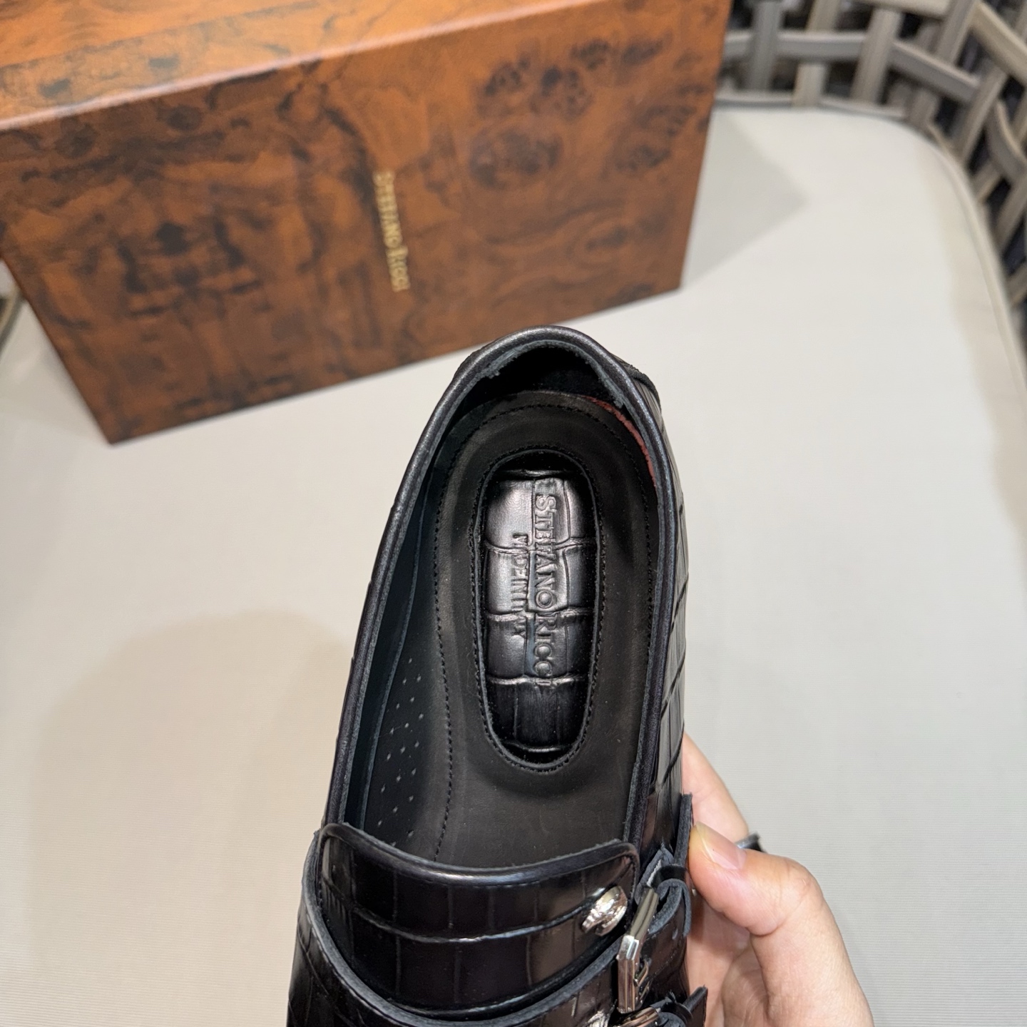 Stefano Ricci Men's Black Leather Monk Strap Loafers Dress Shoes Size 39-46 8 i1744143142676 5935 0 6