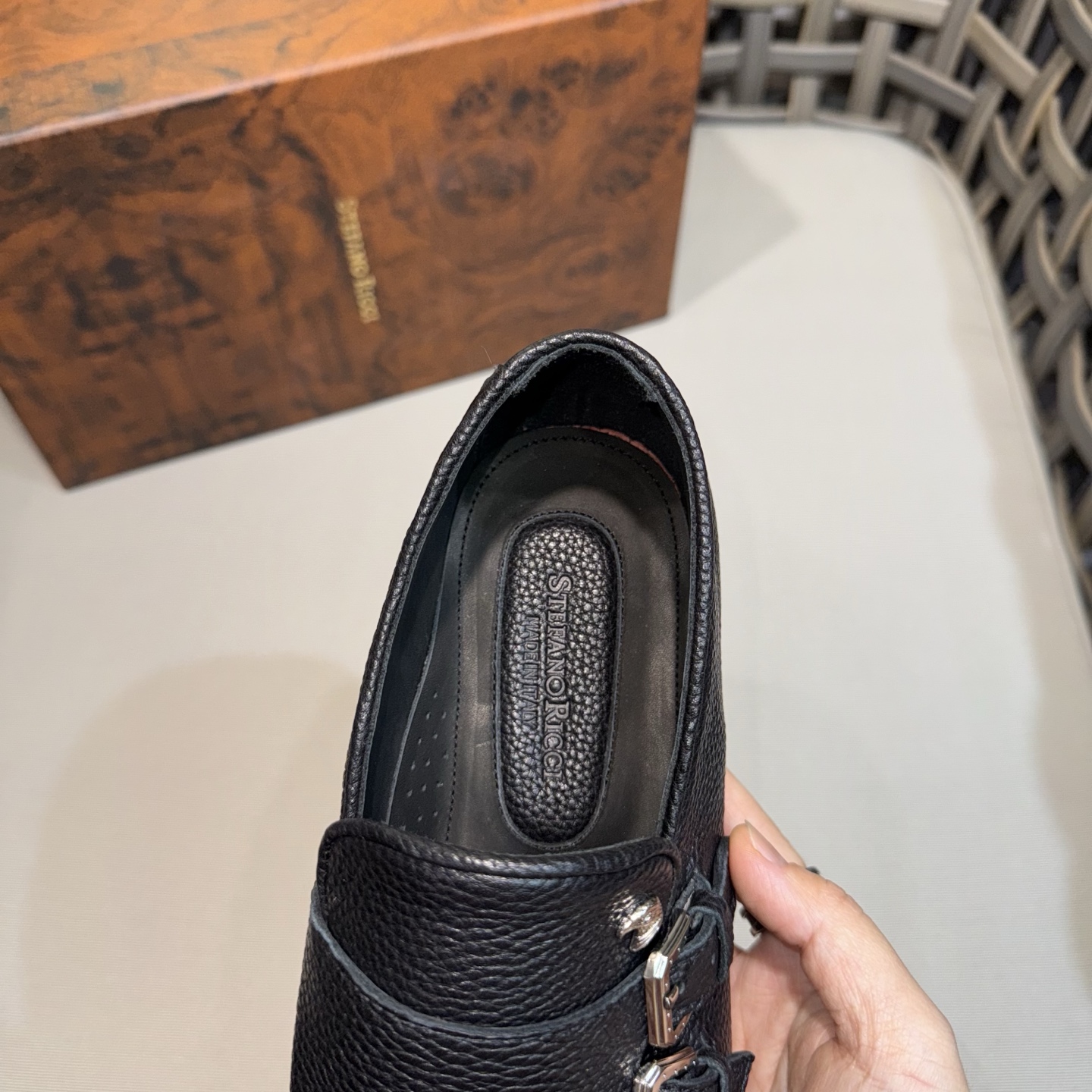 Stefano Ricci Men's Black Leather Monk Strap Loafers Dress Shoes Size 39-46 8 i1744143212724 4086 0 6