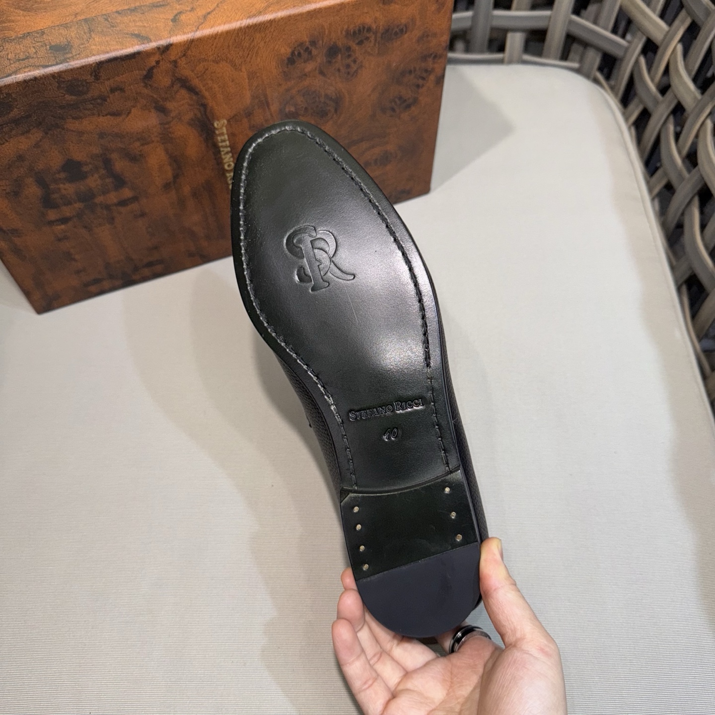 Stefano Ricci Men's Black Leather Loafers with Metal Buckle Detail 10 i1744143270486 4104 0 8