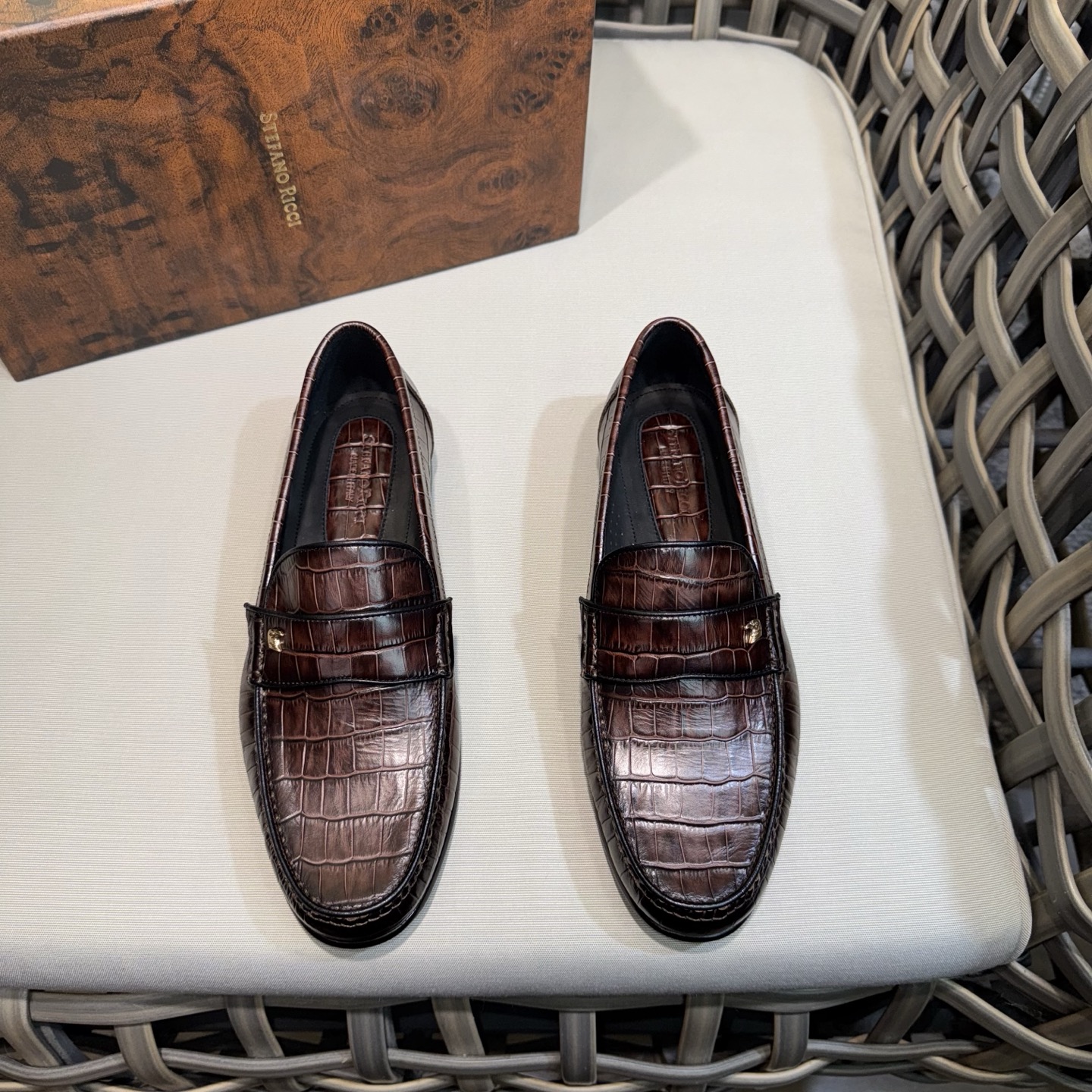 Stefano Ricci Men's Brown Leather Loafers - Premium Formal & Casual Shoes 1 Stefano Ricci Men's Brown Leather Loafers - Premium Formal & Casual Shoes
