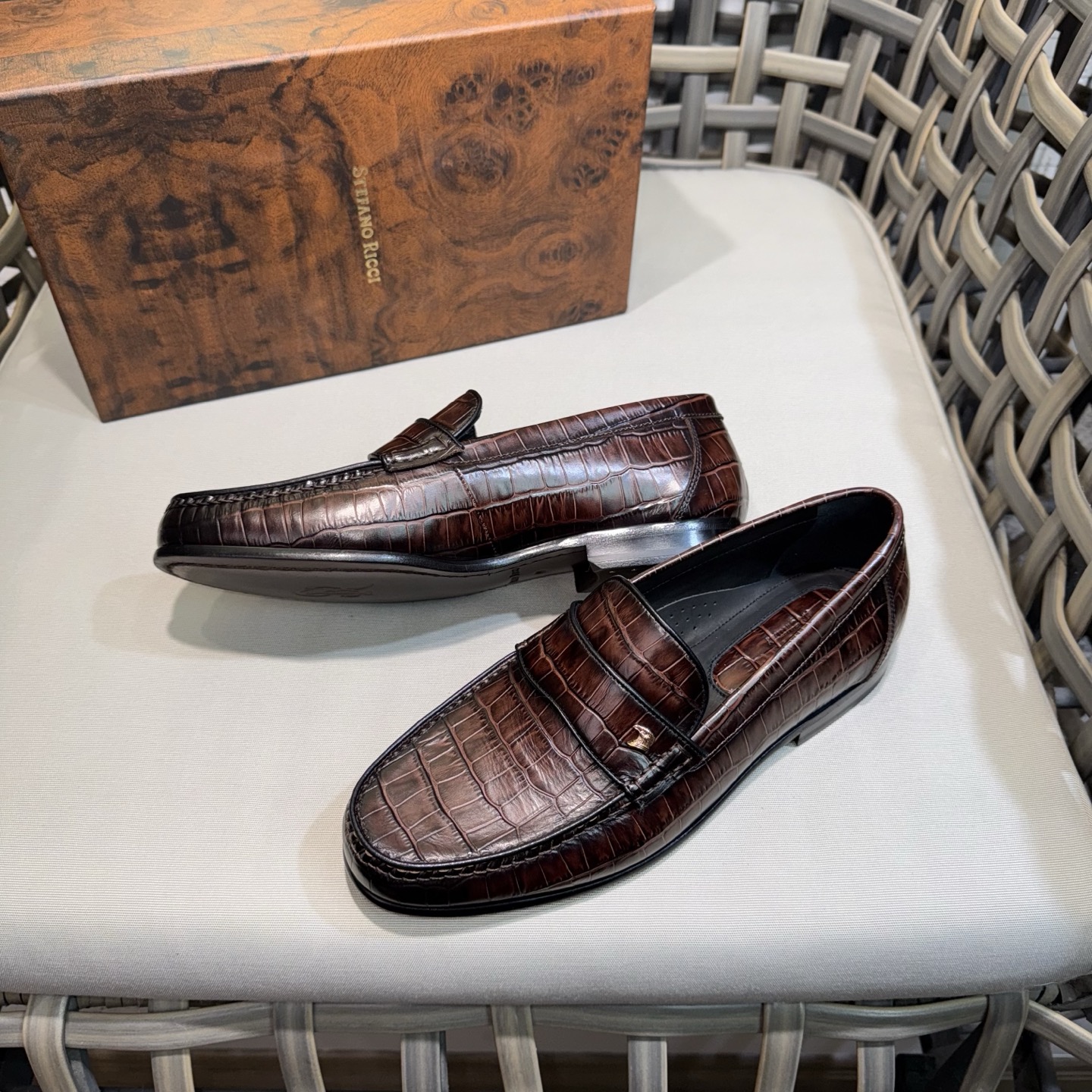 Stefano Ricci Men's Brown Leather Loafers - Premium Formal & Casual Shoes 5 i1744143546601 5535 0 3