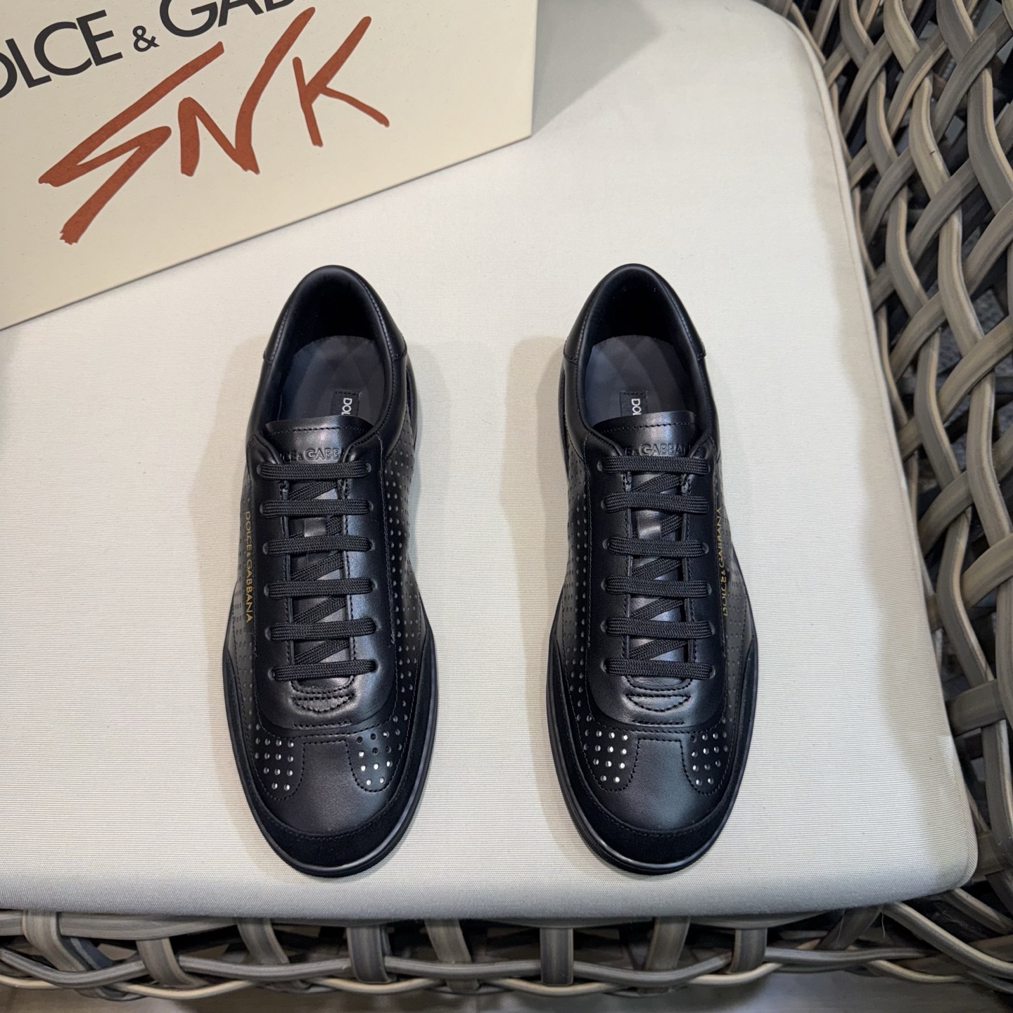 Dolce & Gabbana Men's Leather Sneakers - Perforated Design, Comfortable Fit 2 i1744524913226 124 0 0