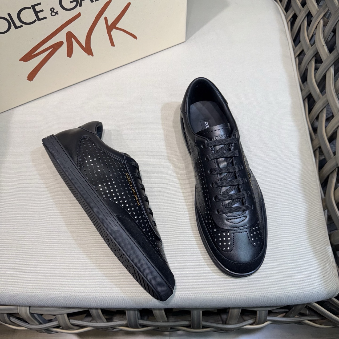 Dolce & Gabbana Men's Leather Sneakers - Perforated Design, Comfortable Fit 4 i1744524913229 8389 0 2