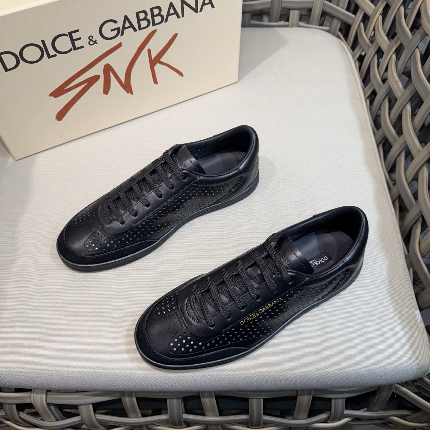 Dolce & Gabbana Men's Leather Sneakers - Perforated Design, Comfortable Fit 3 i1744524913231 4616 0 1