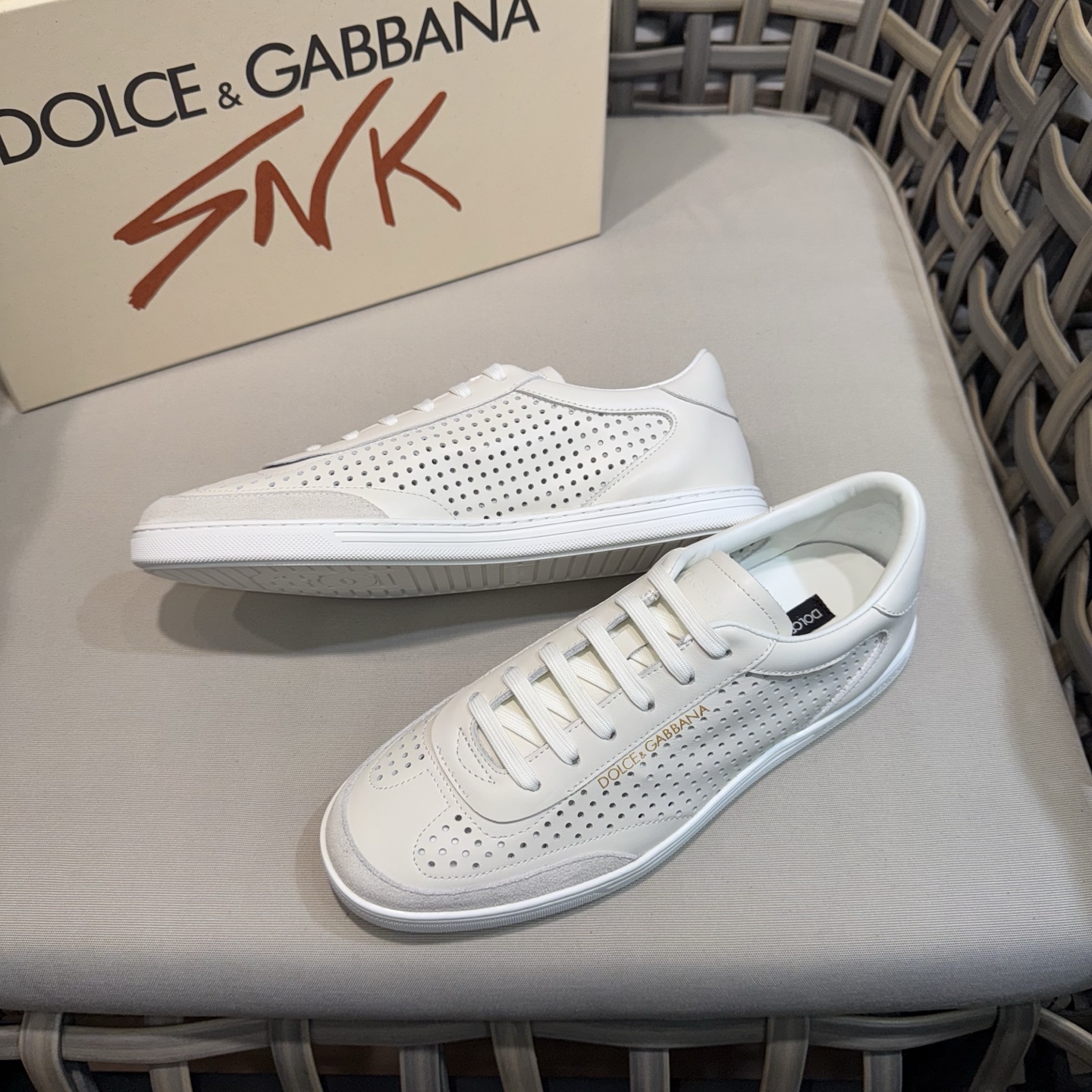 Dolce&Gabbana Men's Leather Sneakers - Perforated Design, Comfortable Fit 5 i1744524972469 6617 0 3