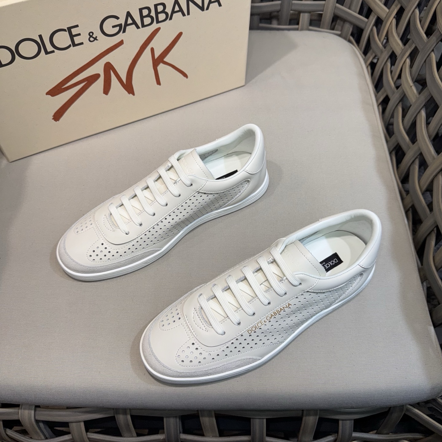 Dolce&Gabbana Men's Leather Sneakers - Perforated Design, Comfortable Fit 3 i1744524972549 2752 0 1