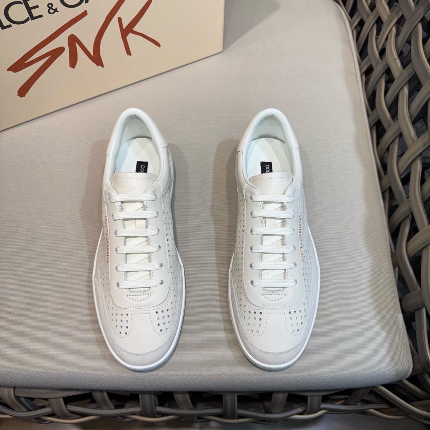 Dolce&Gabbana Men's Leather Sneakers - Perforated Design, Comfortable Fit 1 Dolce&Gabbana Men's Leather Sneakers - Perforated Design, Comfortable Fit