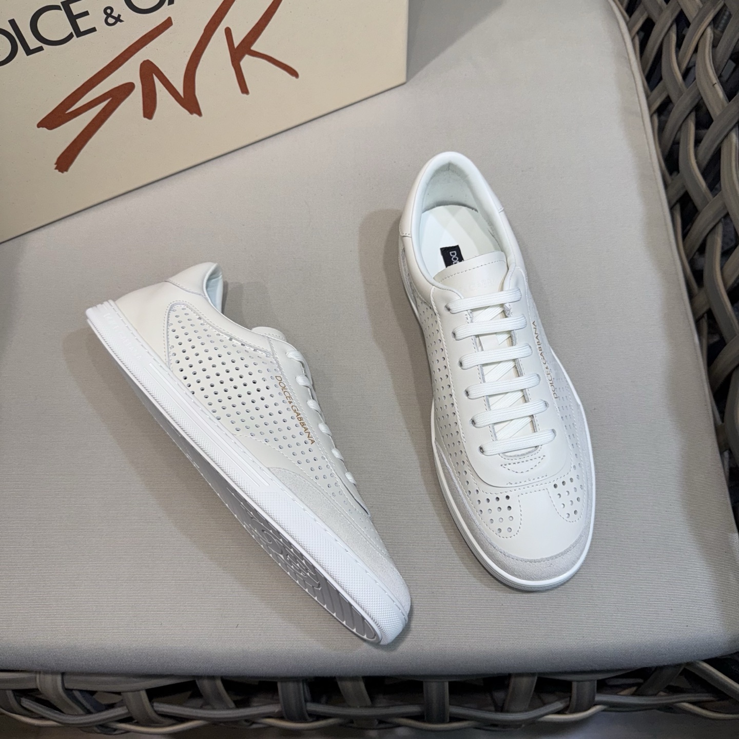 Dolce&Gabbana Men's Leather Sneakers - Perforated Design, Comfortable Fit 4 i1744524973605 6939 0 2