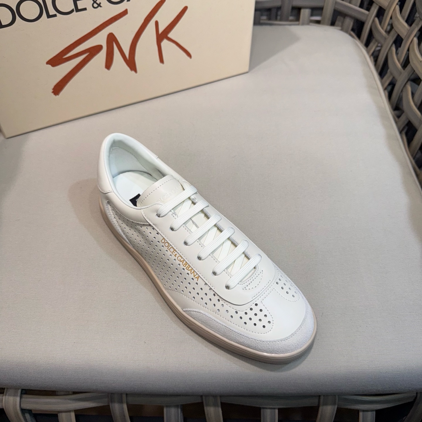 Dolce & Gabbana Men's White Leather Perforated Sneakers - Breathable & Stylish 6 i1744525002099 5205 0 4