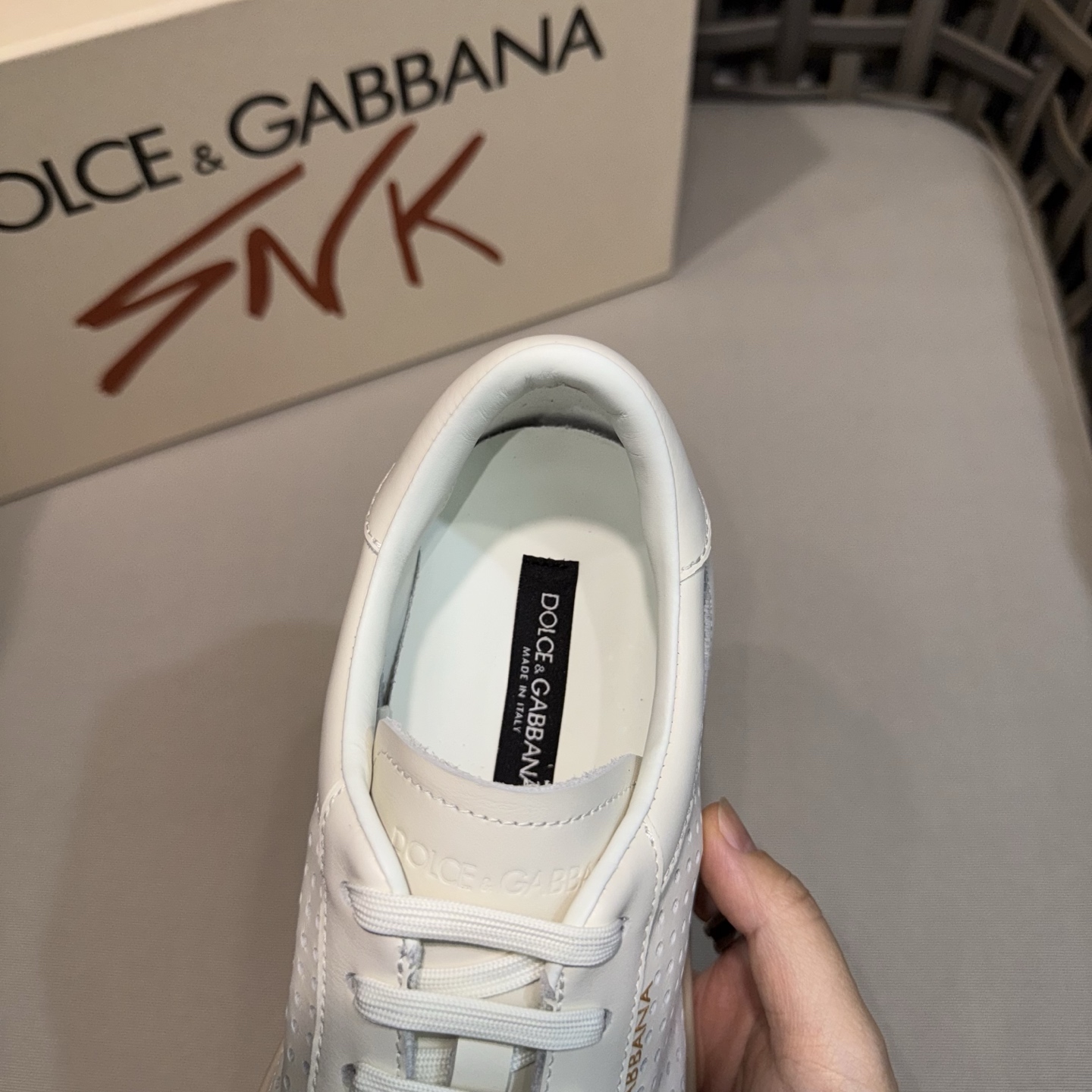 Dolce & Gabbana Men's White Leather Perforated Sneakers - Breathable & Stylish 8 i1744525002760 7049 0 6