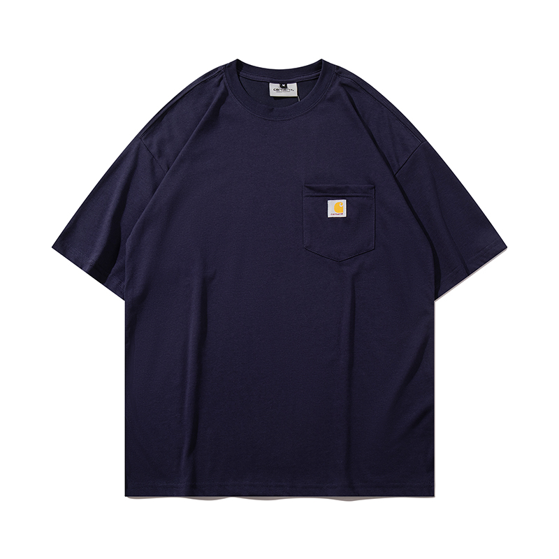 💰99 bb 1069# carhartt Kahart, plain cotton, pocket stickers black, white, almond, green, dark, blue, blue M-XXL - 图片 5