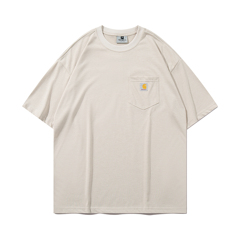 💰99 bb 1069# carhartt Kahart, plain cotton, pocket stickers black, white, almond, green, dark, blue, blue M-XXL - 图片 8