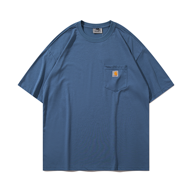 💰99 bb 1069# carhartt Kahart, plain cotton, pocket stickers black, white, almond, green, dark, blue, blue M-XXL - 图片 6