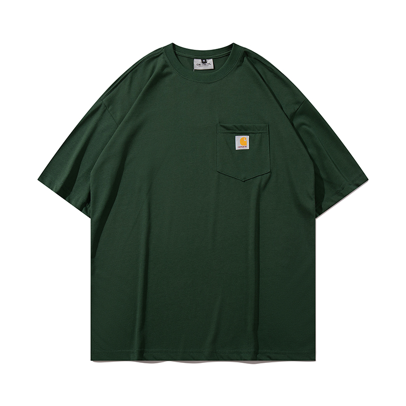 💰99 bb 1069# carhartt Kahart, plain cotton, pocket stickers black, white, almond, green, dark, blue, blue M-XXL - 图片 9