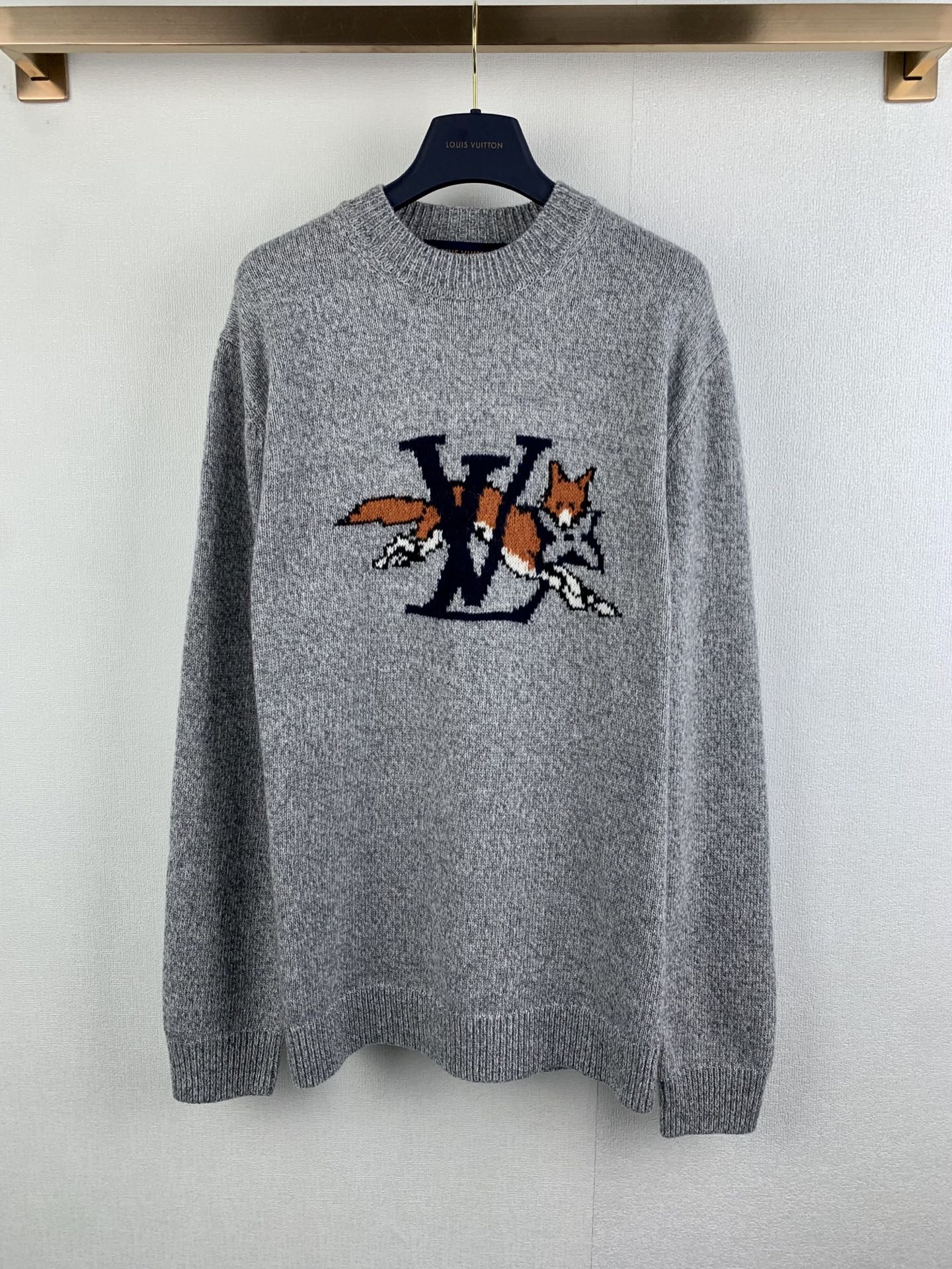 P260 Jersey con cuello redondo Louis Vuitton/Louis fox jacquard LVlogo, mismo estilo para hombres y mujeres talla: xs s…