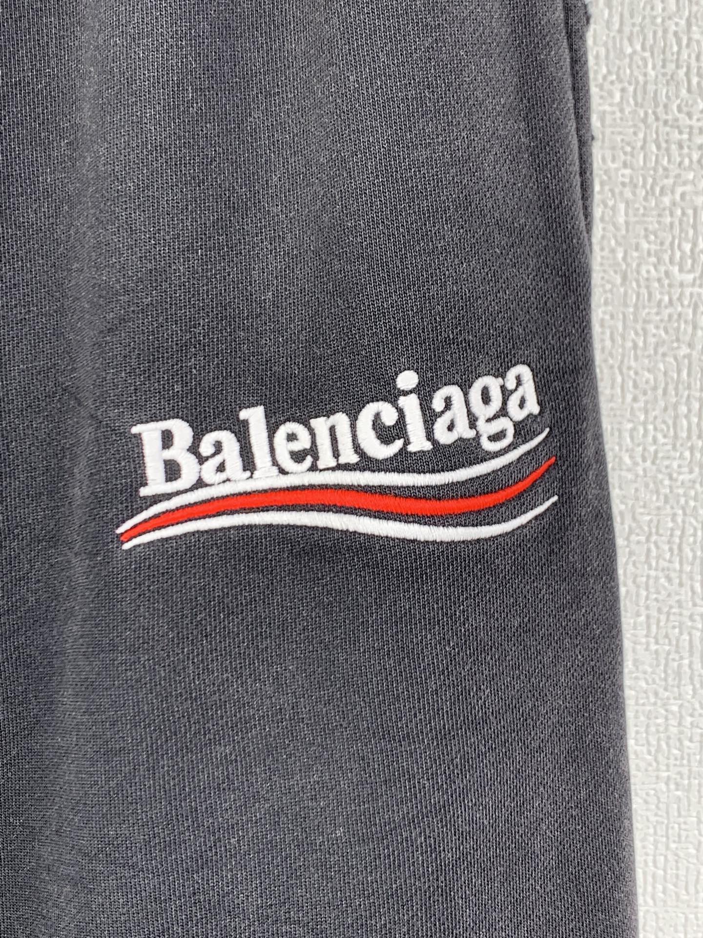 Balenciaga Balenciaga/巴黎世家 可乐波浪徽标刺绣松紧腰直筒运动裤休闲裤长裤