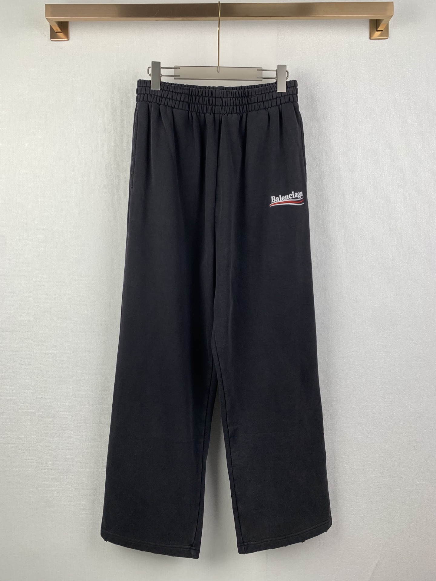 Balenciaga Balenciaga/巴黎世家 可乐波浪徽标刺绣松紧腰直筒运动裤休闲裤长裤
