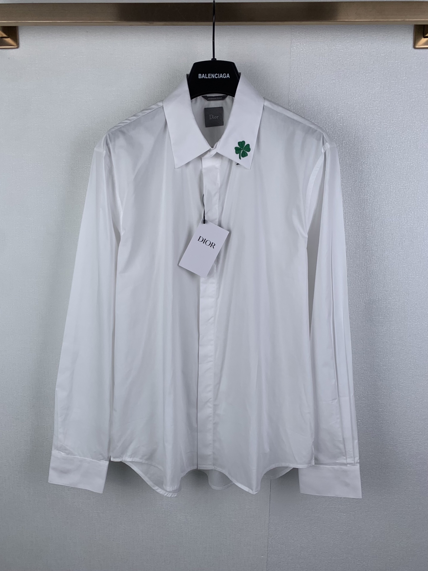Dior DIOR/迪奥 26SS四叶草刺绣翻领长袖衬衫