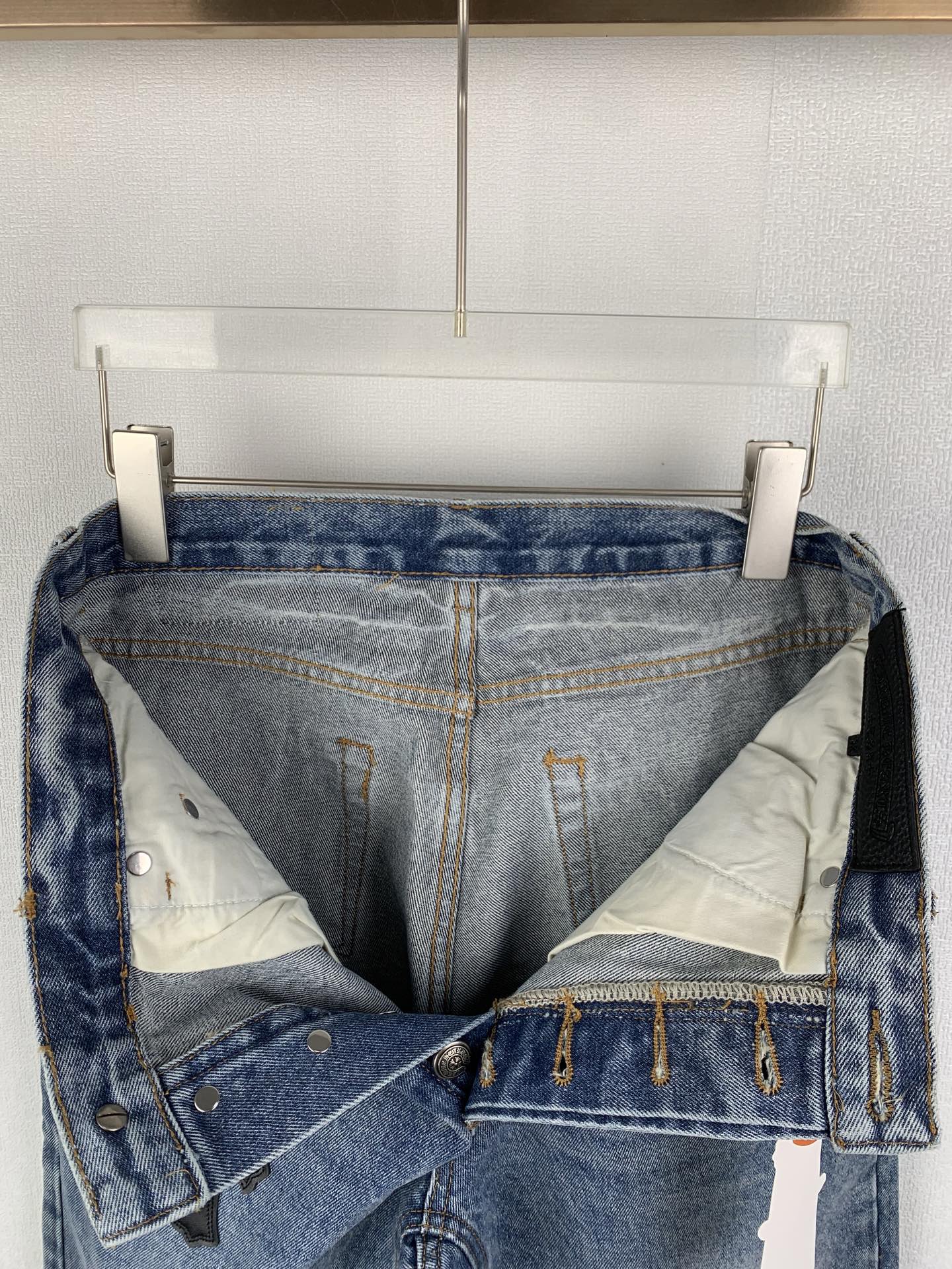 Chrome Hearts Chrome Hearts 克罗心 十字贴皮徽标牛仔裤