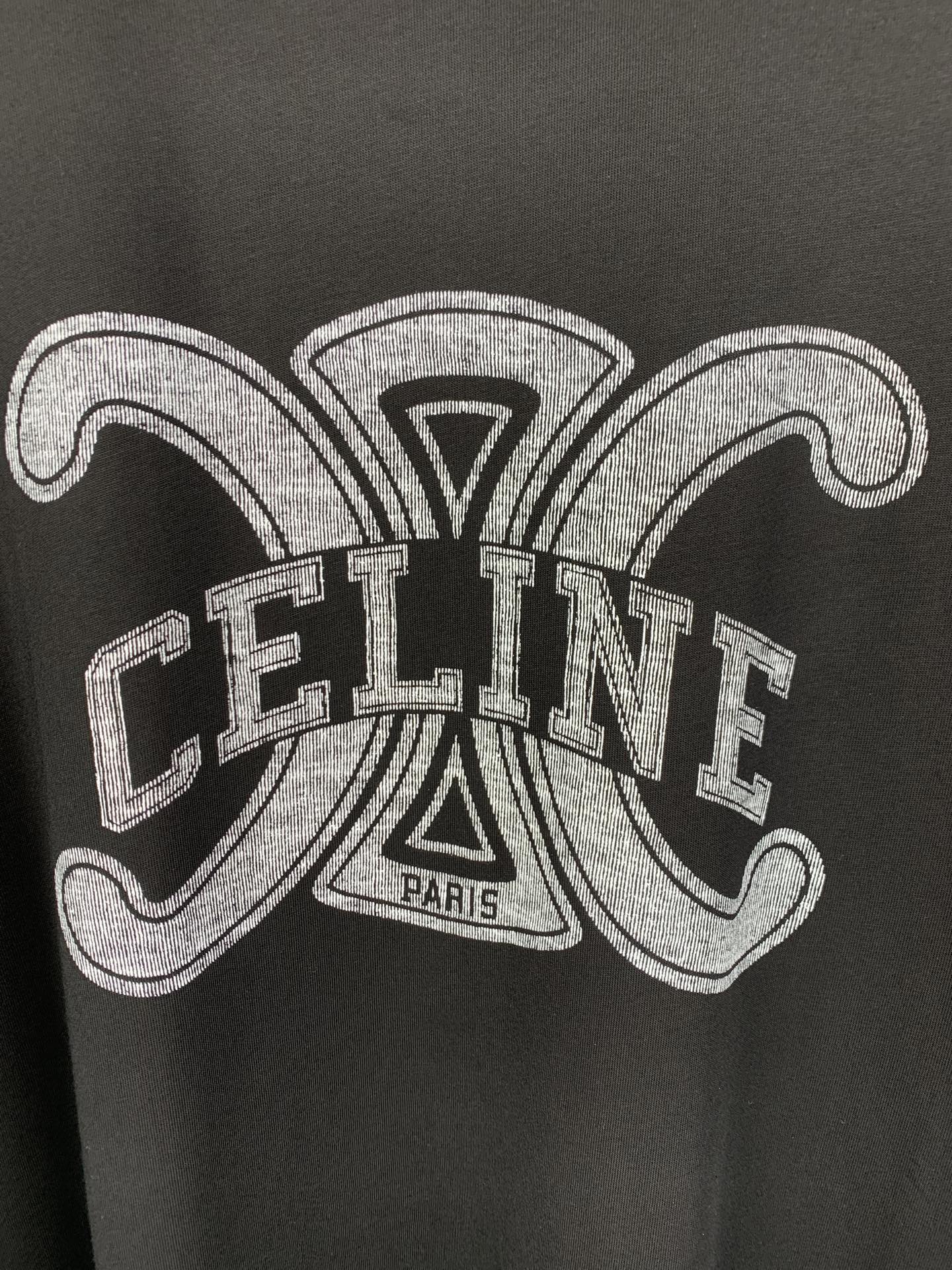 Celine CELINE赛琳饰印花纯棉长袖T恤