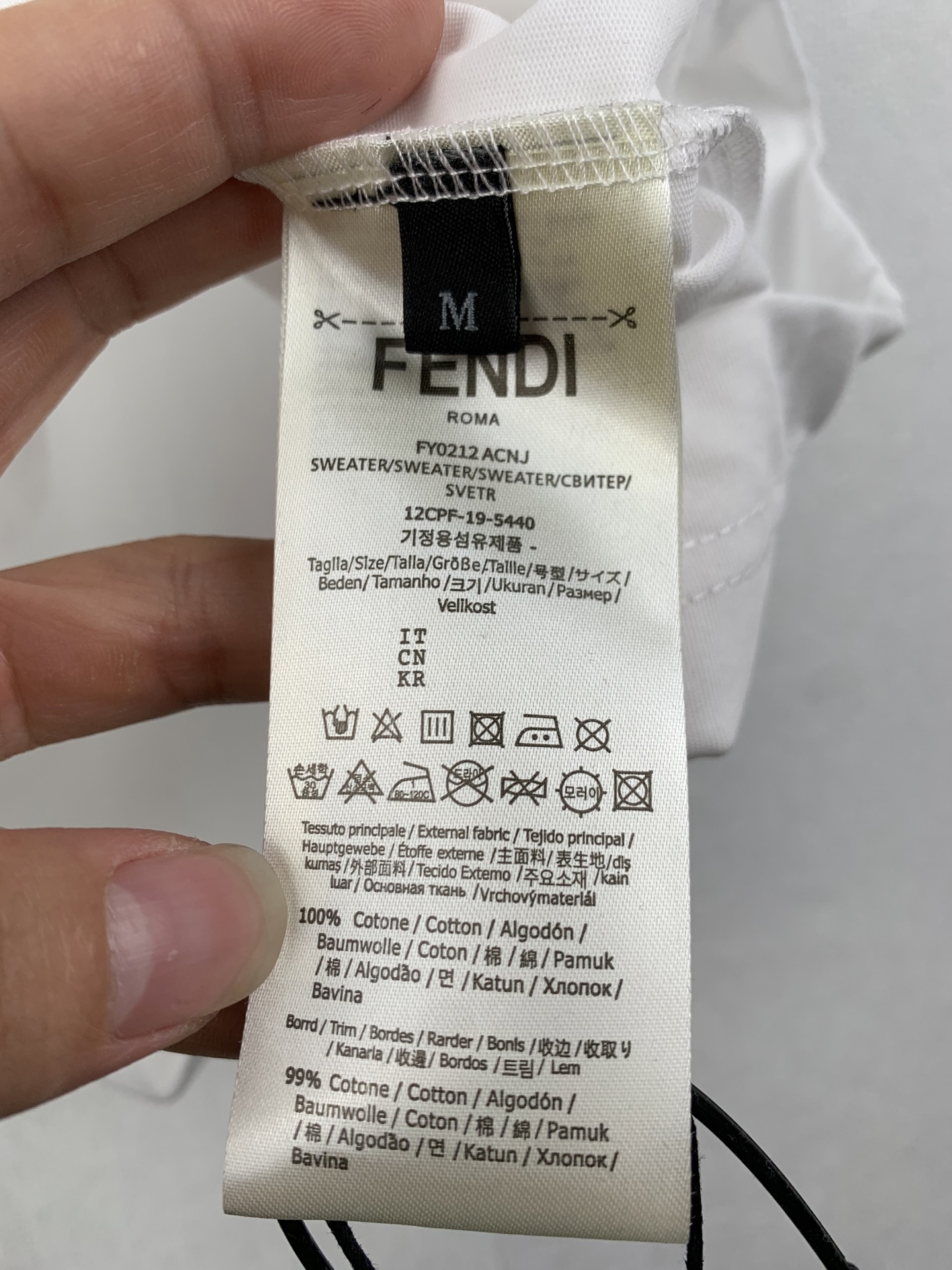 Fendi FENDI /芬迪刺绣烫图标识短袖T恤