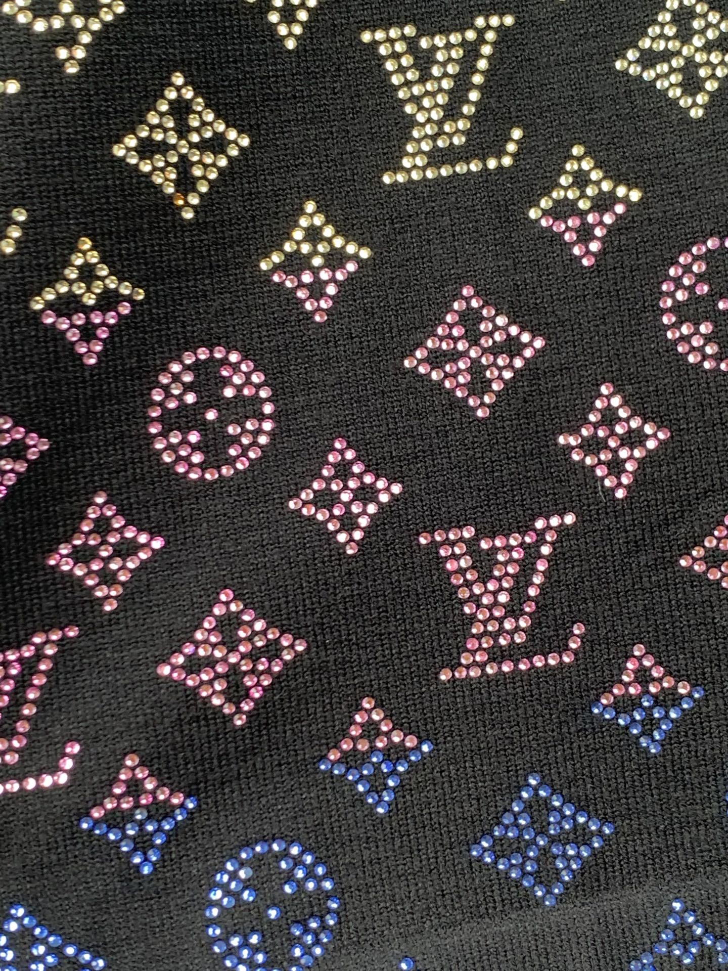 Louis Vuitton LOUIS VUITTON 路易 LV 烫钻针织短袖T恤