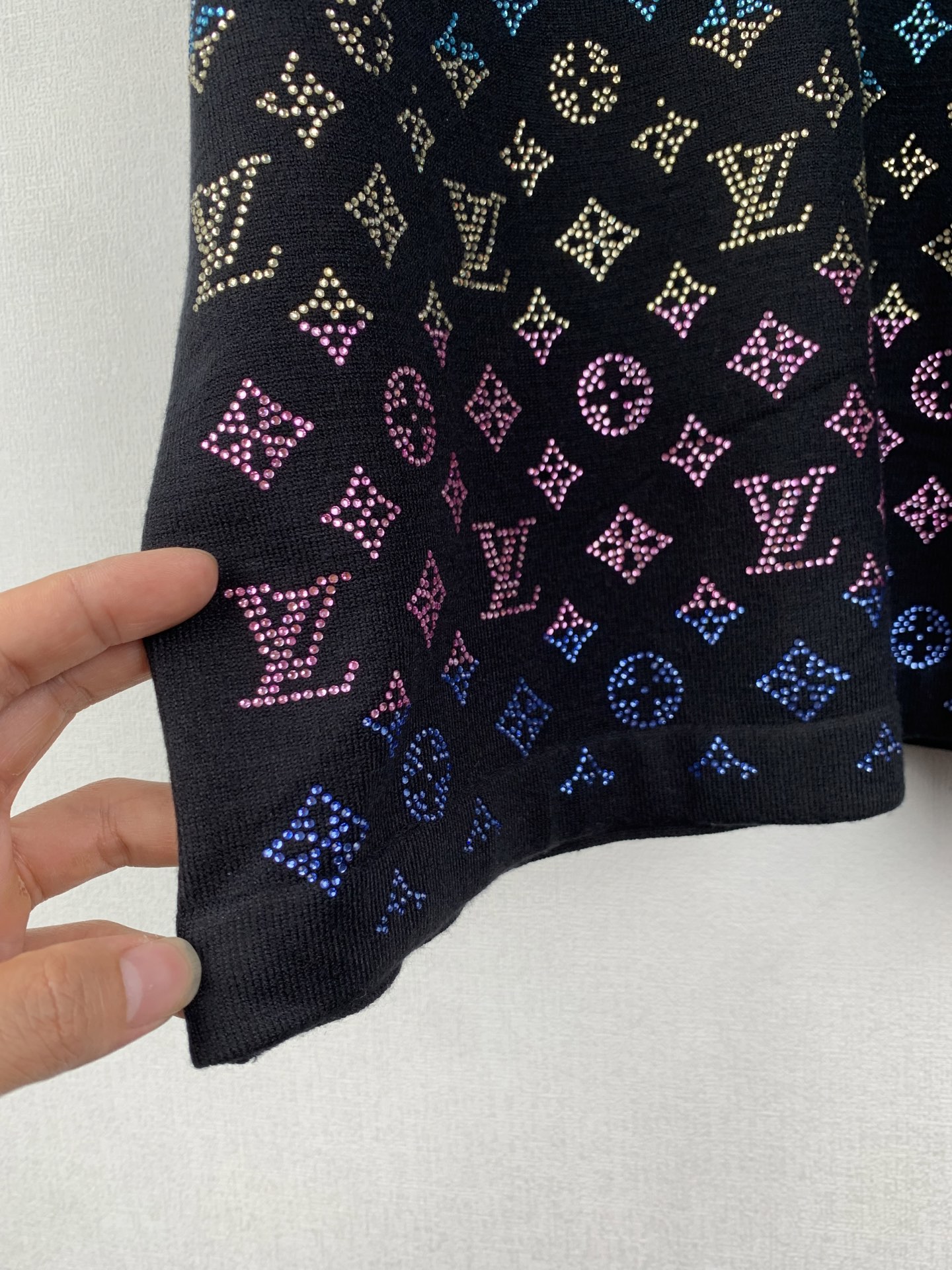 Louis Vuitton LOUIS VUITTON 路易 LV 烫钻针织短袖T恤