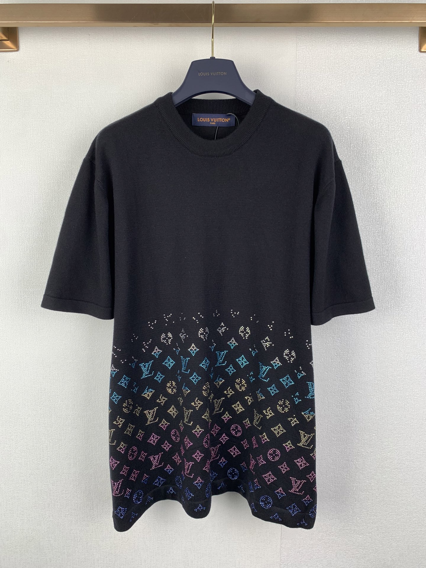 Louis Vuitton LOUIS VUITTON 路易 LV 烫钻针织短袖T恤