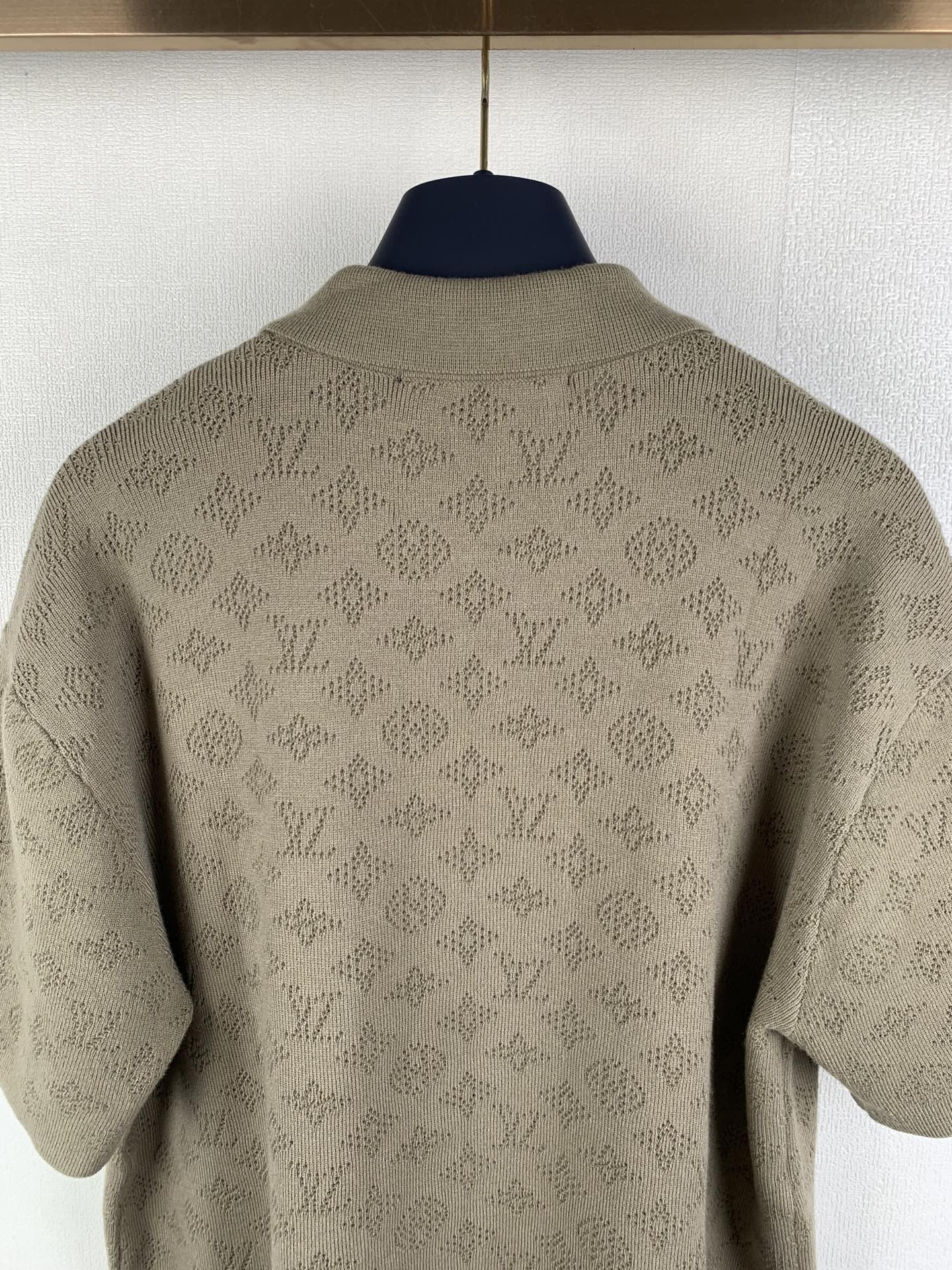 Louis Vuitton LOUIS VUITTON路易LV 镂空提花标识短袖针织polo衫