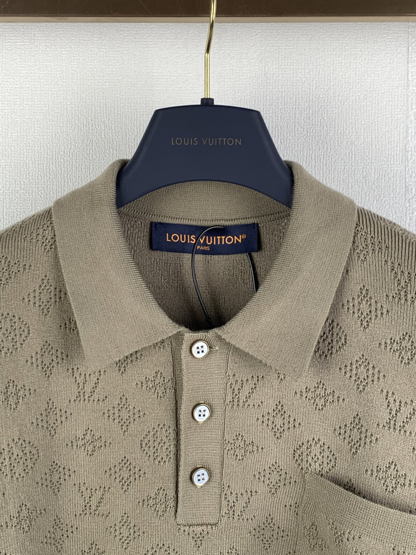 Louis Vuitton LOUIS VUITTON路易LV 镂空提花标识短袖针织polo衫