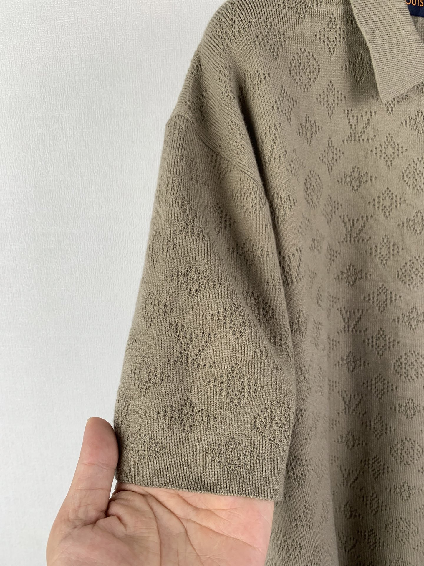 Louis Vuitton LOUIS VUITTON路易LV 镂空提花标识短袖针织polo衫