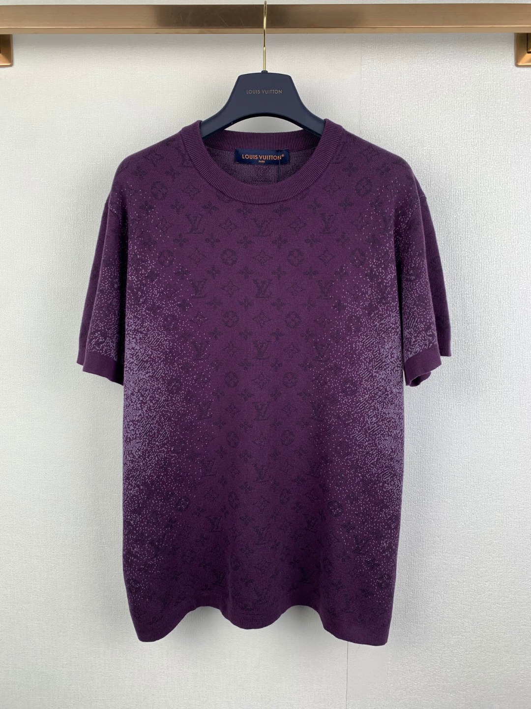 Louis Vuitton LOUIS VUITTON 路易 Lv 26ss老花字母提花渐变针织衫短袖T恤