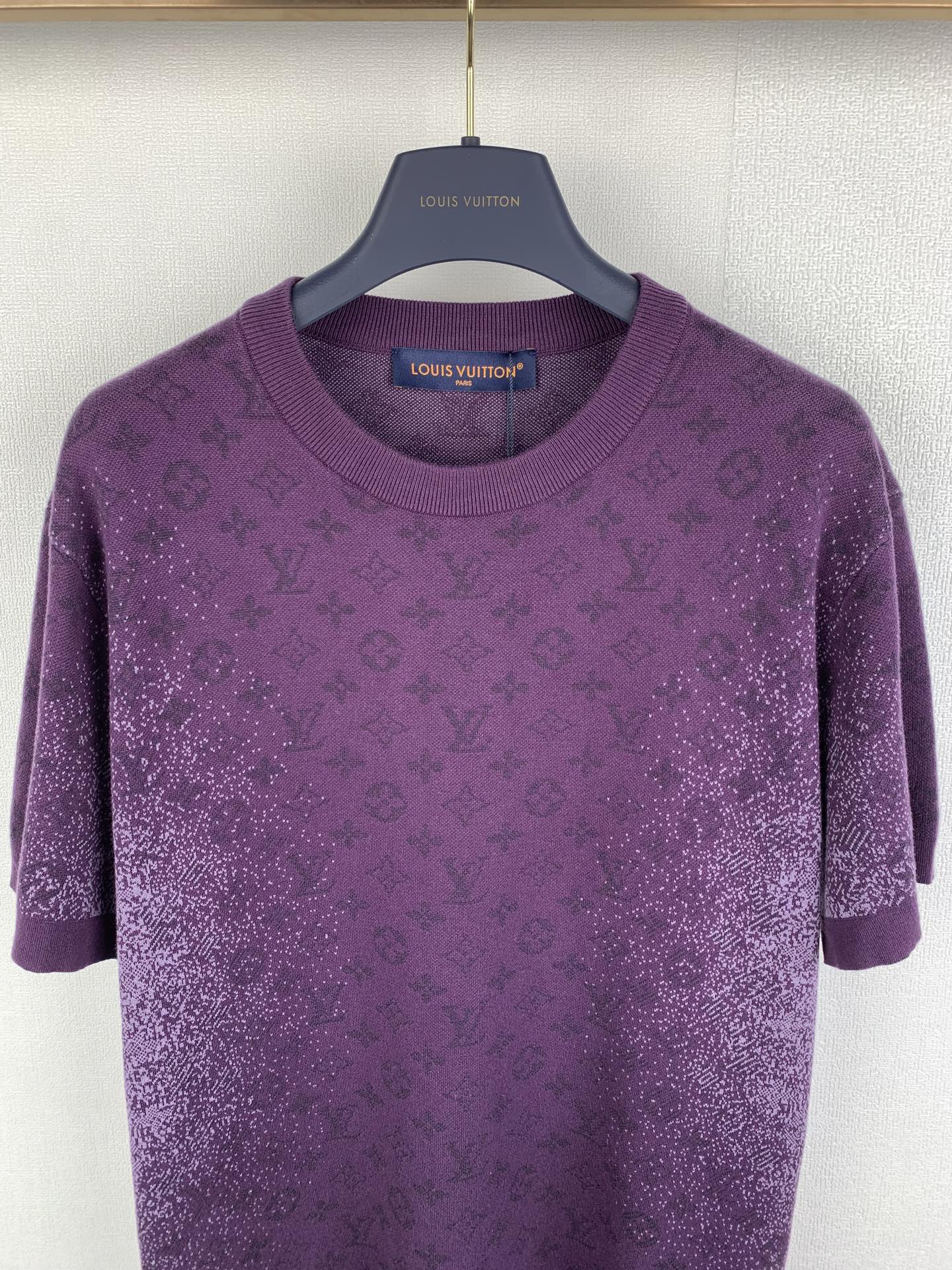Louis Vuitton LOUIS VUITTON 路易 Lv 26ss老花字母提花渐变针织衫短袖T恤