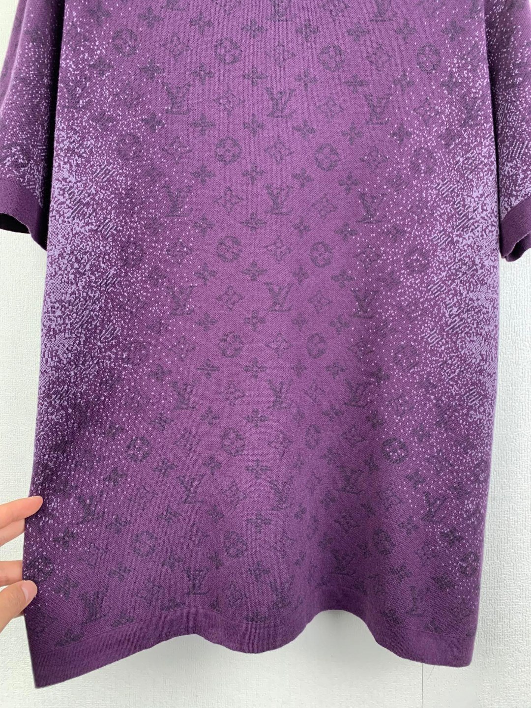 Louis Vuitton LOUIS VUITTON 路易 Lv 26ss老花字母提花渐变针织衫短袖T恤