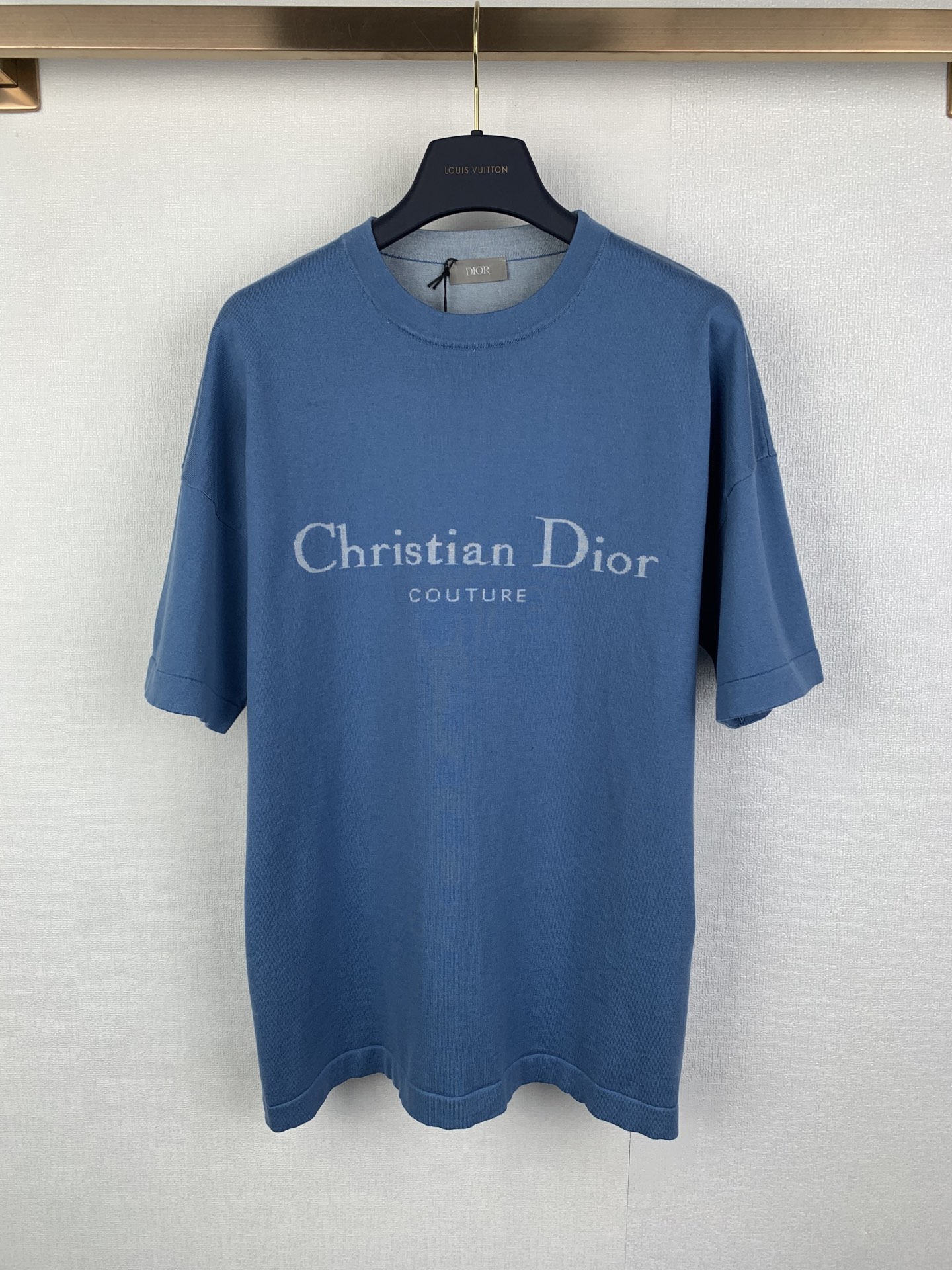 Dior Dior/迪奥 26SS 蓝色棉质针织字母Logo短袖T恤
