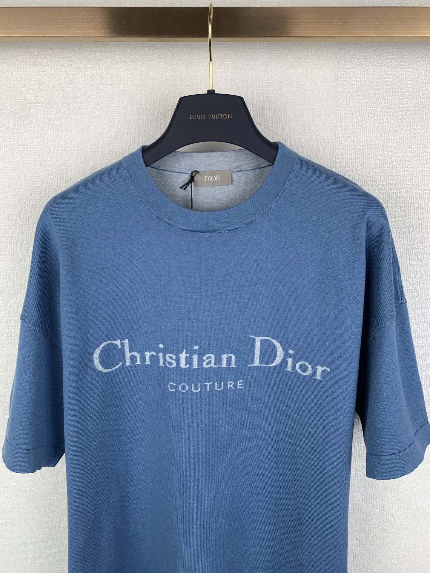 Dior Dior/迪奥 26SS 蓝色棉质针织字母Logo短袖T恤