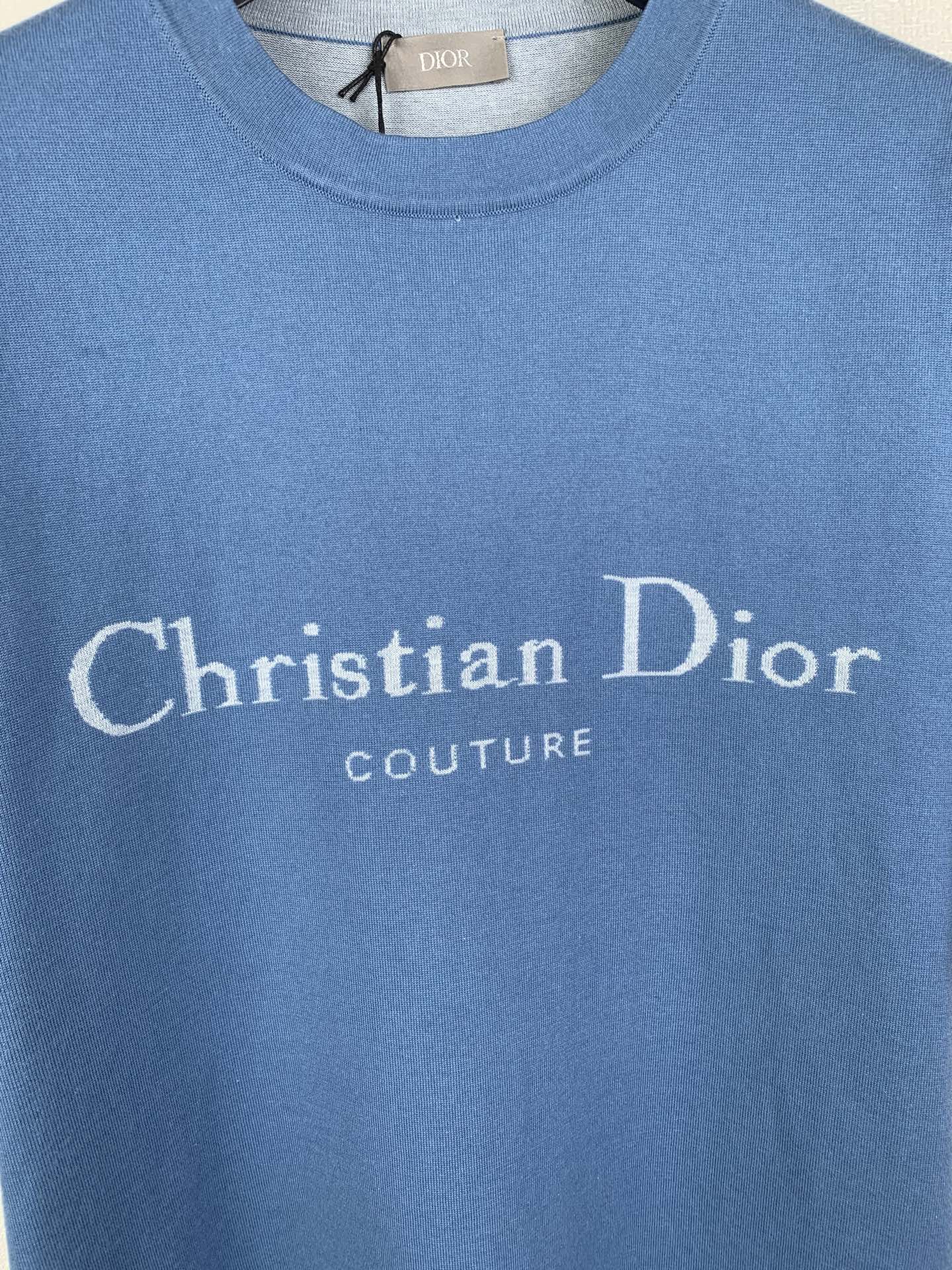 Dior Dior/迪奥 26SS 蓝色棉质针织字母Logo短袖T恤